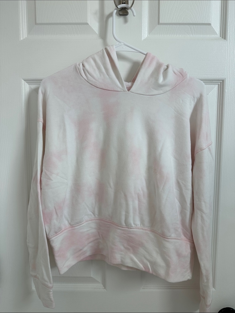 Women's Pale Pink Tie-Dye Hooded Sweatshirt